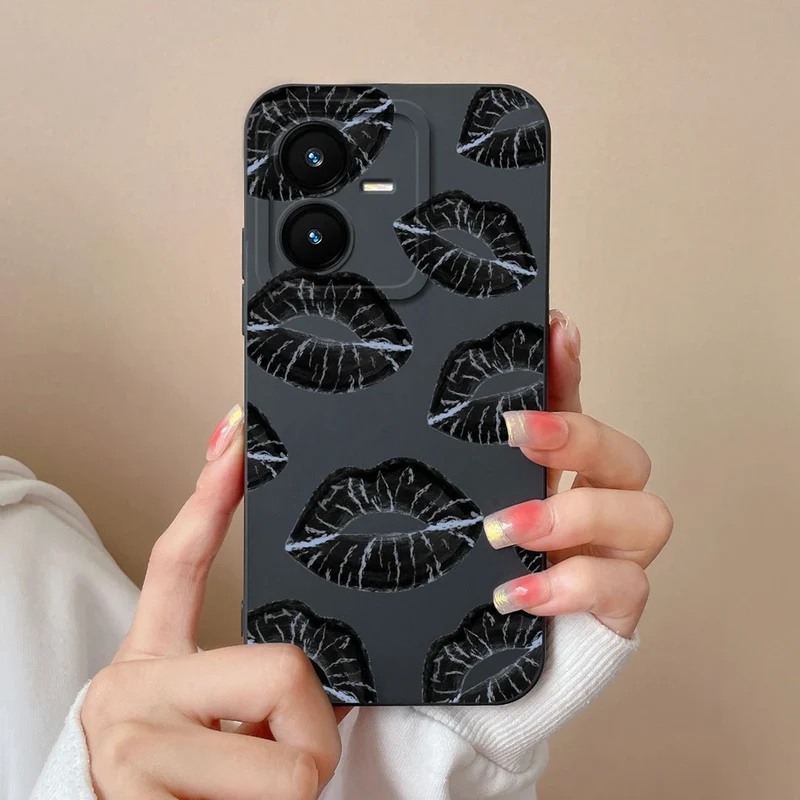 Case For Vivo Y22 Y22S Cover Camera Lens Protector For Vivo Y 22 Soft Liquid Silicone Cartoon Phone Back Covers For Women Man