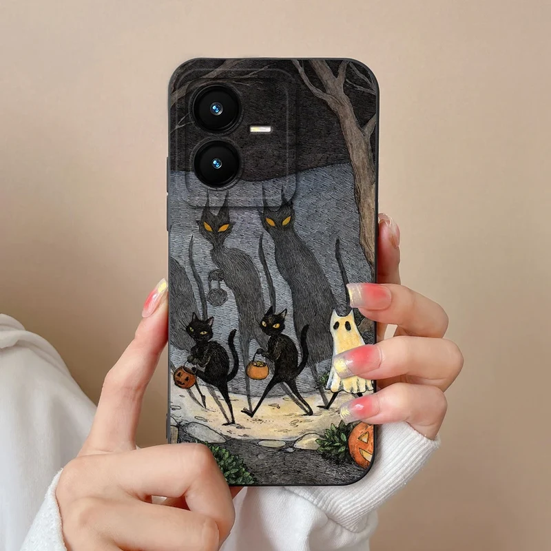Case For Vivo Y22 Y22S Cover Camera Lens Protector For Vivo Y 22 Soft Liquid Silicone Cartoon Phone Back Covers For Women Man