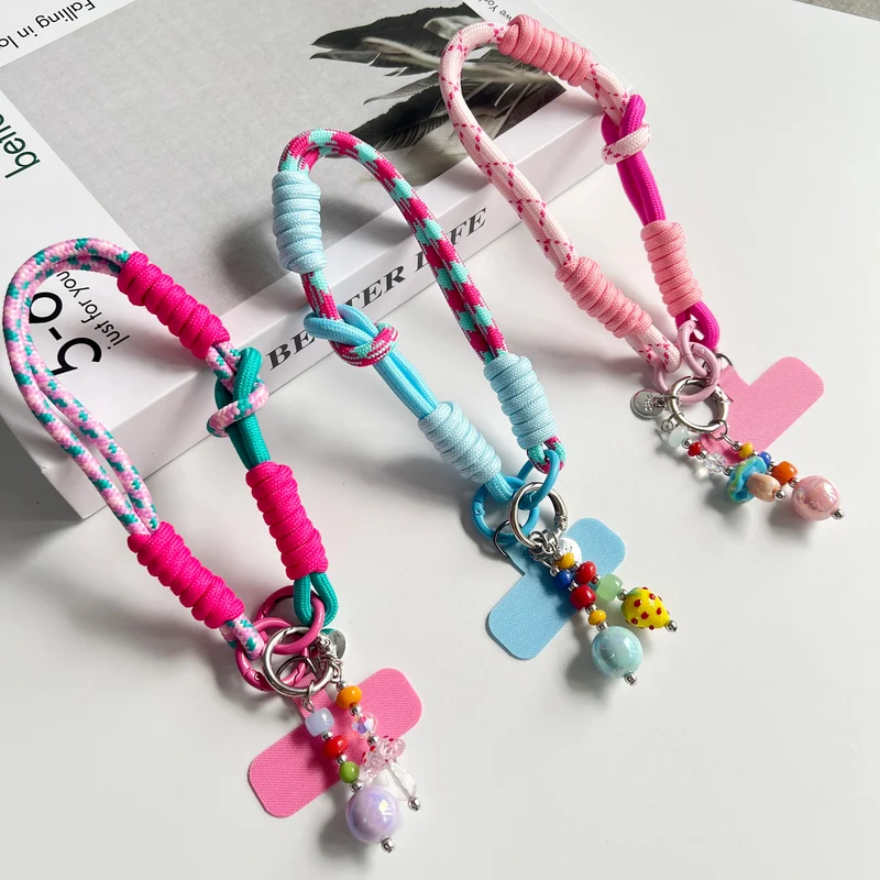 Wrist, Thumb, Mobile Phone Hanging Rope Dual Purpose Adjustable Short Braided Rope Strong and Durable for Men and Women