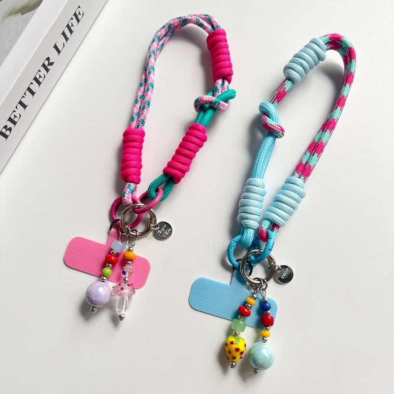 Wrist, Thumb, Mobile Phone Hanging Rope Dual Purpose Adjustable Short Braided Rope Strong and Durable for Men and Women