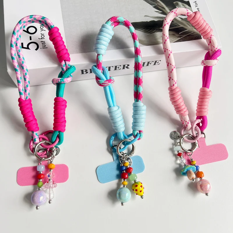 Wrist, Thumb, Mobile Phone Hanging Rope Dual Purpose Adjustable Short Braided Rope Strong and Durable for Men and Women