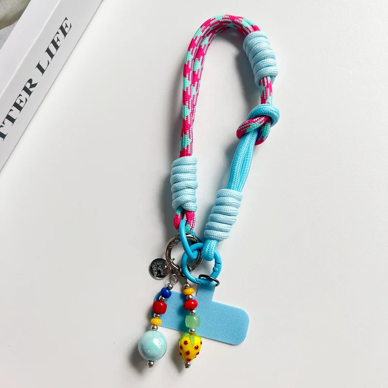 Wrist, Thumb, Mobile Phone Hanging Rope Dual Purpose Adjustable Short Braided Rope Strong and Durable for Men and Women