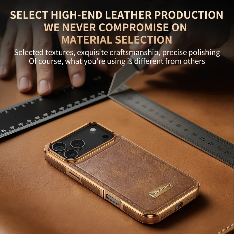 Business Retro Leather Back Case For iPhone 17 Pro Max / 17 Air For Magsafe Magnetic Magnets Shell