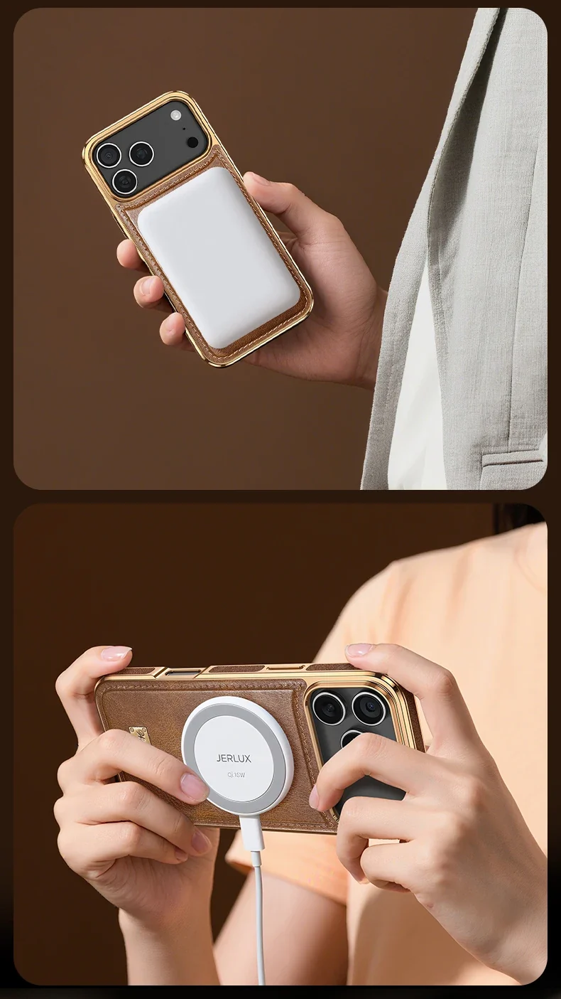 Business Retro Leather Back Case For iPhone 17 Pro Max / 17 Air For Magsafe Magnetic Magnets Shell