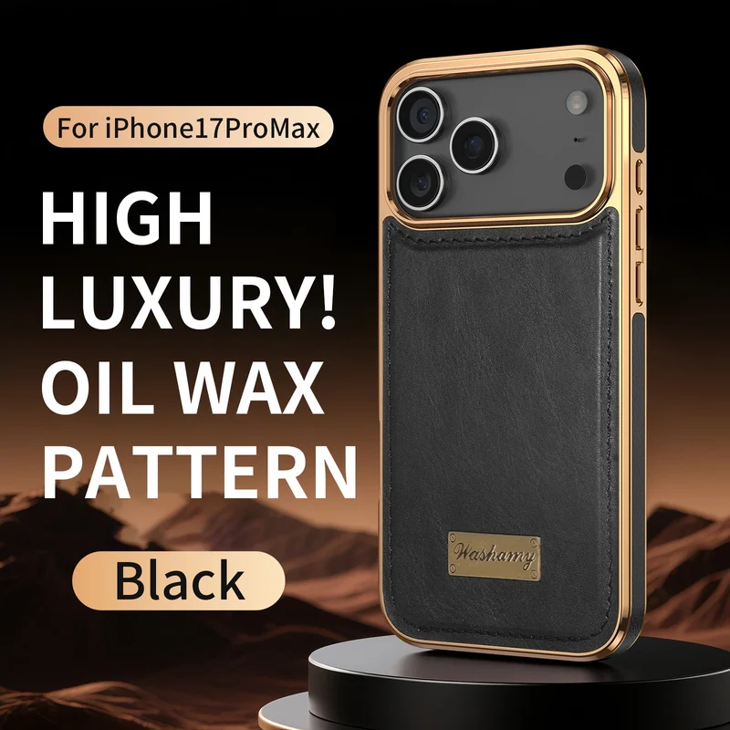 Business Retro Leather Back Case For iPhone 17 Pro Max / 17 Air For Magsafe Magnetic Magnets Shell