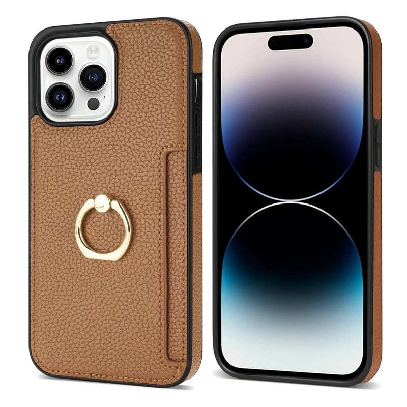 Leather Wallet Phone Case for iPhone Air 17 16 15 14 13 12 11 Pro Max XS XR X 7 8 Plus Ring Holder Card Solt Litchi Stand Cover