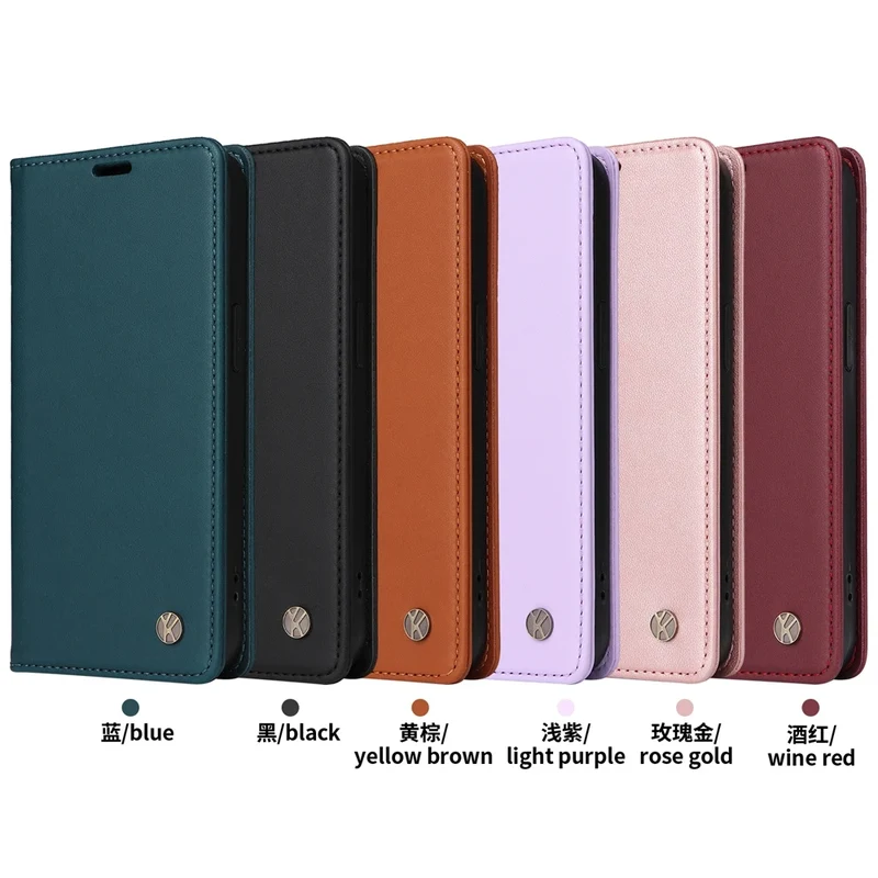 Magnetic Leather Wallet Flip Case for iPhone 17 Air 16e 16 15 14 13 12 11 Pro XS Max 8 7 Plus | Ultra Silm Design | Premium Case