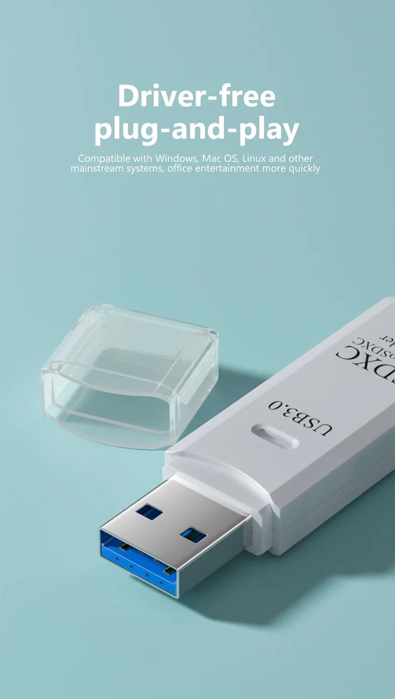 2 In 1 High Speed USB 3.0 2.0 Micro SD TF Card Reader Adapter Data Transmission up to 5Gbps Compatibility Multiple for PC Laptop