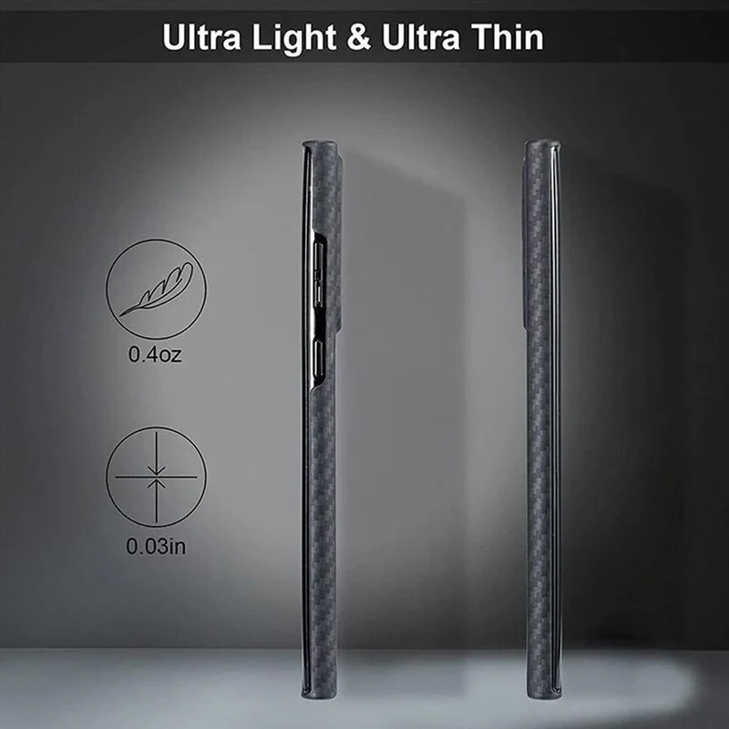 Ultra-Thin Kevlar Pure Carbon Fiber Phone Case For Samsung Galaxy S23 S24 26 Ultra Plus Commercial Aramid Fiber Shockproof Cover