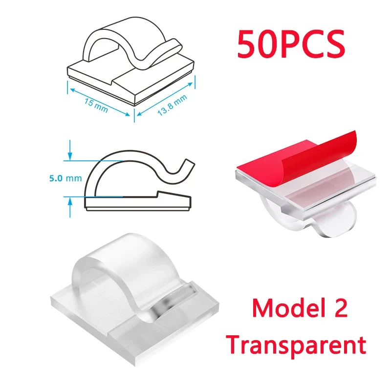 50 20 10 PCS Cable Organizer Clip Self Adhesive Cord Management Desktop Wall USB Cable Management Wire Winder Manager Desk Clamp