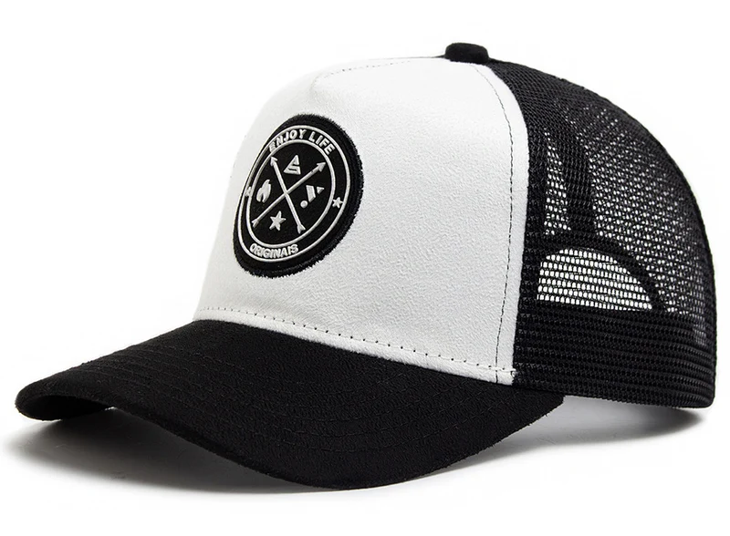 Summer Round Label Suede Baseball Cap Men's Mesh All-match Sunshade Women's Hip-hop Hat Trendy Foreign Trade Explosions in stock