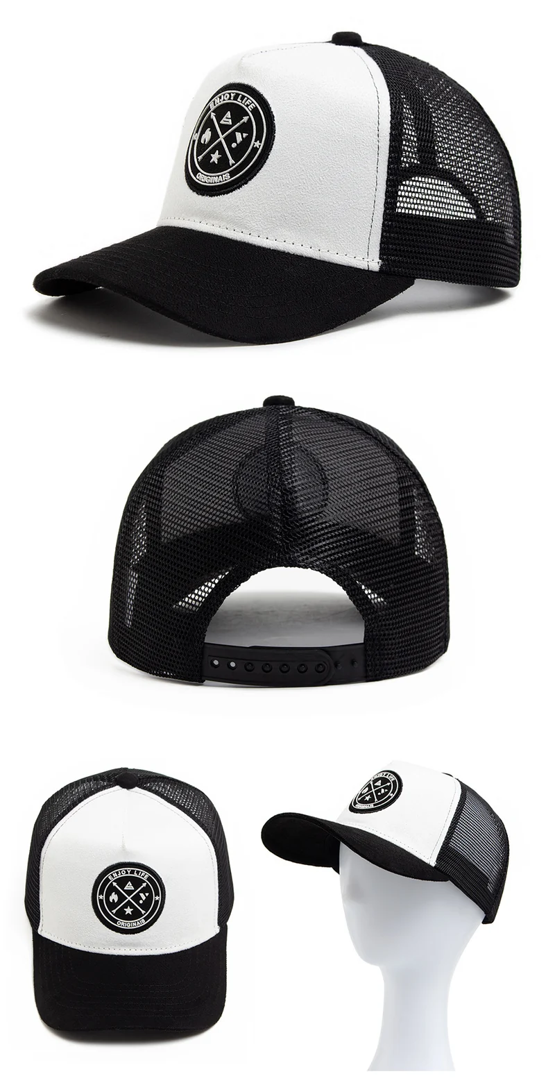 Summer Round Label Suede Baseball Cap Men's Mesh All-match Sunshade Women's Hip-hop Hat Trendy Foreign Trade Explosions in stock
