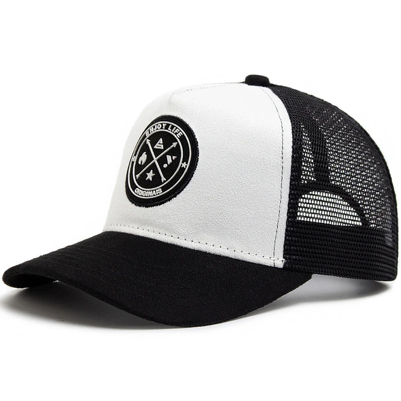 Summer Round Label Suede Baseball Cap Men's Mesh All-match Sunshade Women's Hip-hop Hat Trendy Foreign Trade Explosions in stock