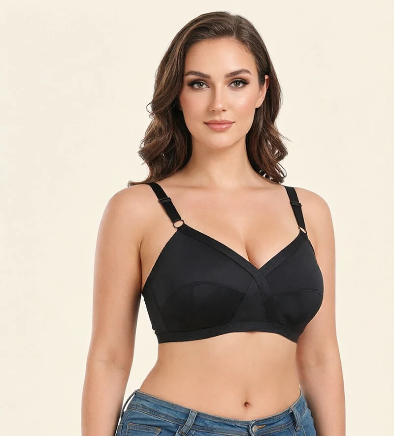 Satin ultra-thin plus size bra without steel ring European and American foreign trade underwear bra women 80BCDEFG-120BCDEEEFG
