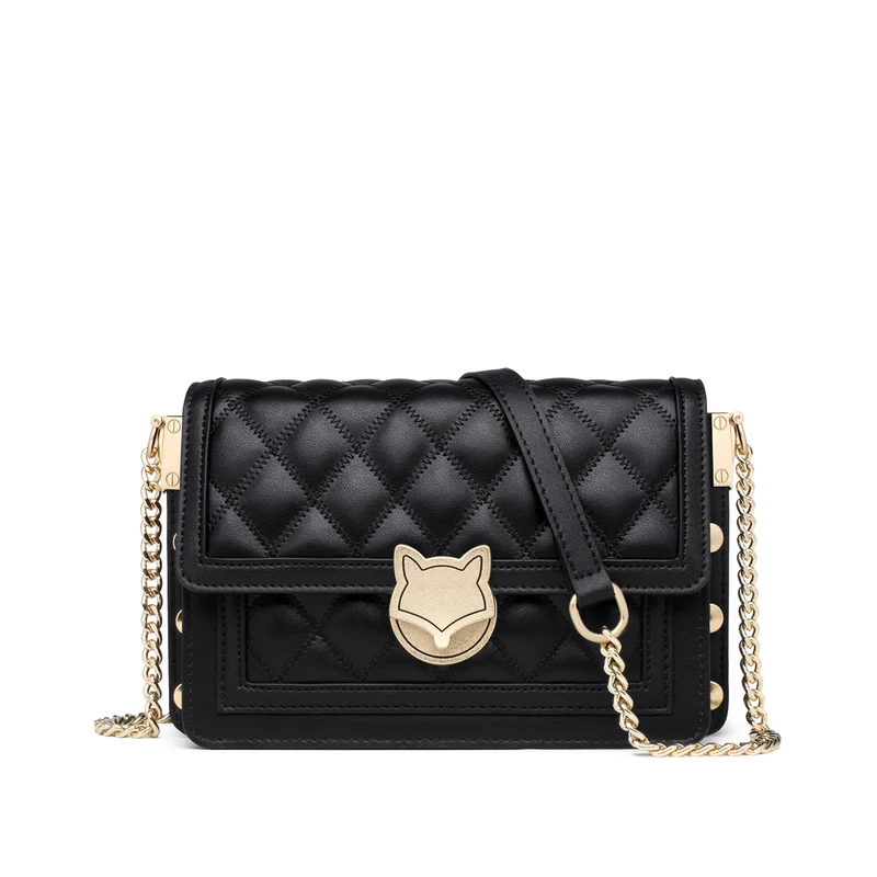 Chain Bag Women's 2024 New Trendy Fashionable Black Rhomboid Shoulder Crossbody Small Square Bag High-grade Commuter Shoulder Bag