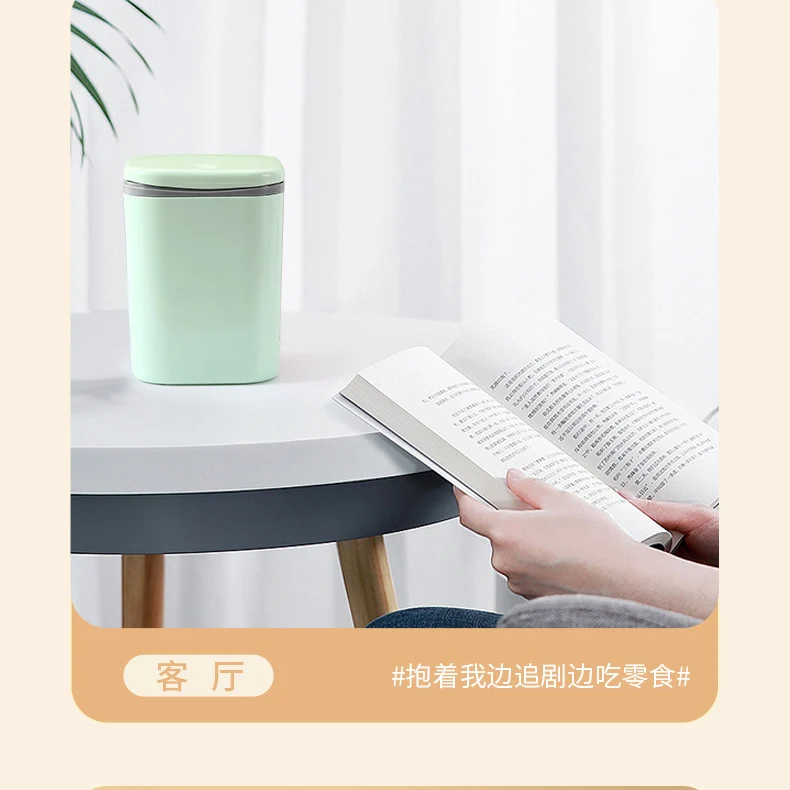 Small Desktop Trash Can for Home Office High-End Dormitory Press with Lid Mini Plastic Storage Trash Can