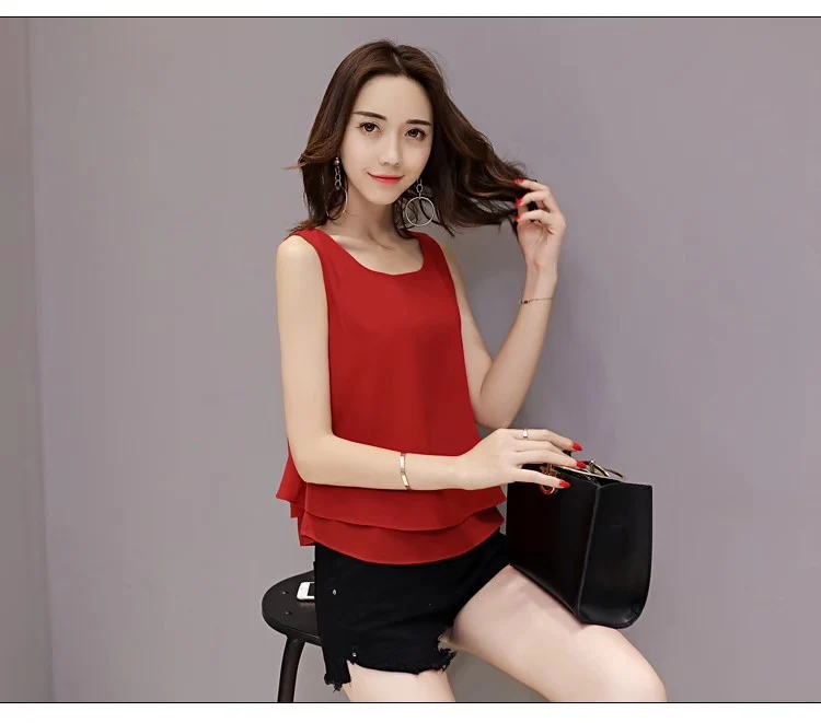 Chiffon Camisole Women's All-match Outer Wear Inner 2025 Summer Loose Slimming plus size Sleeveless Base Top