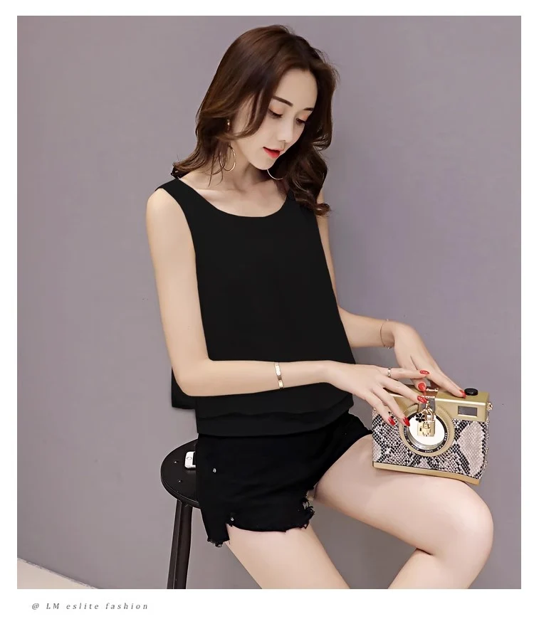 Chiffon Camisole Women's All-match Outer Wear Inner 2025 Summer Loose Slimming plus size Sleeveless Base Top