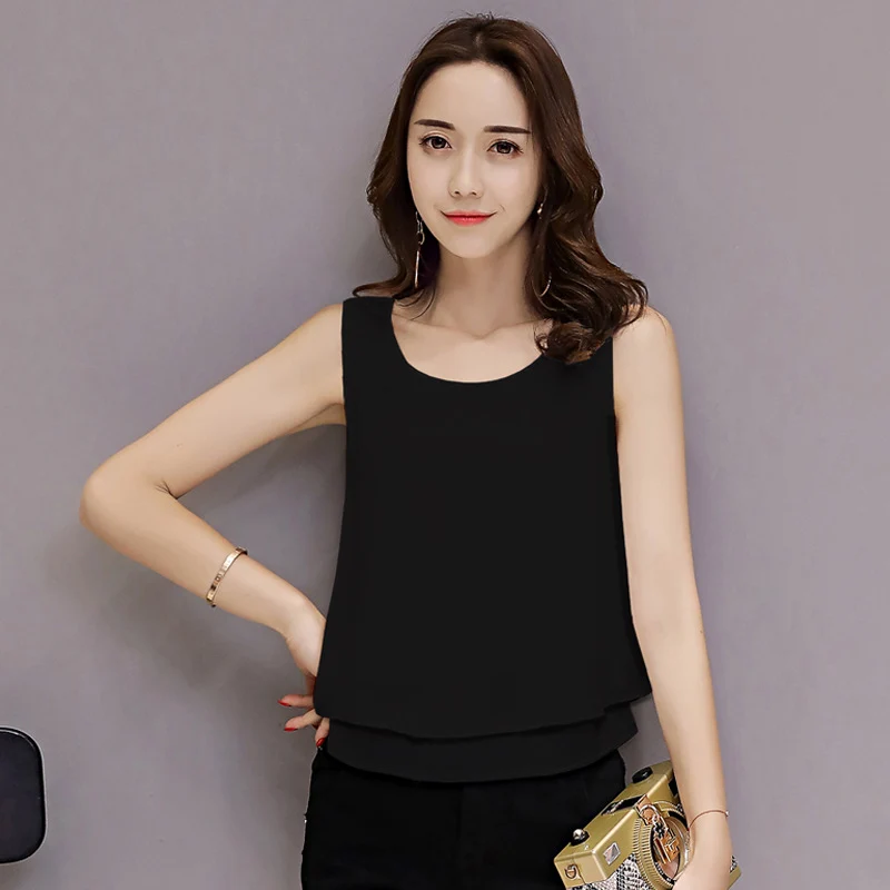 Chiffon Camisole Women's All-match Outer Wear Inner 2025 Summer Loose Slimming plus size Sleeveless Base Top