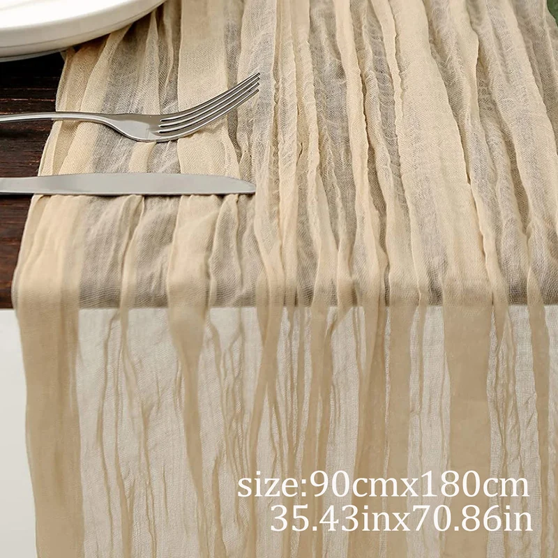Cross-border foreign trade wholesale Bali yarn wrinkled table flag twist table flag tablecloth wedding party decoration wrinkled table flag