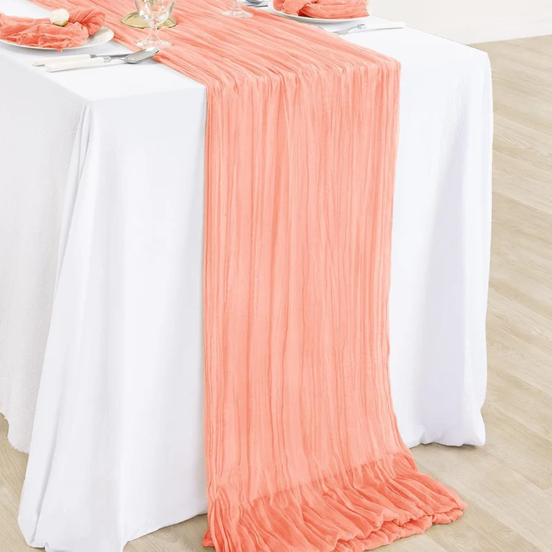 Cross-border foreign trade wholesale Bali yarn wrinkled table flag twist table flag tablecloth wedding party decoration wrinkled table flag