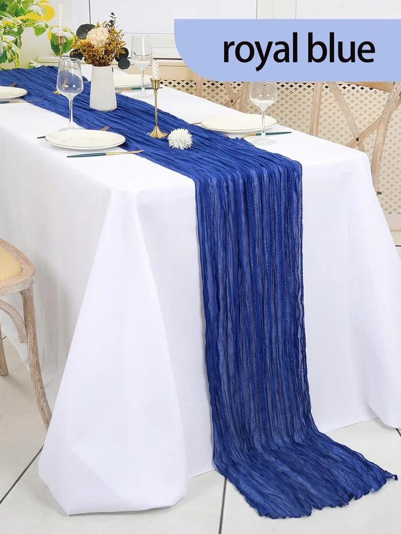 Cross-border foreign trade wholesale Bali yarn wrinkled table flag twist table flag tablecloth wedding party decoration wrinkled table flag