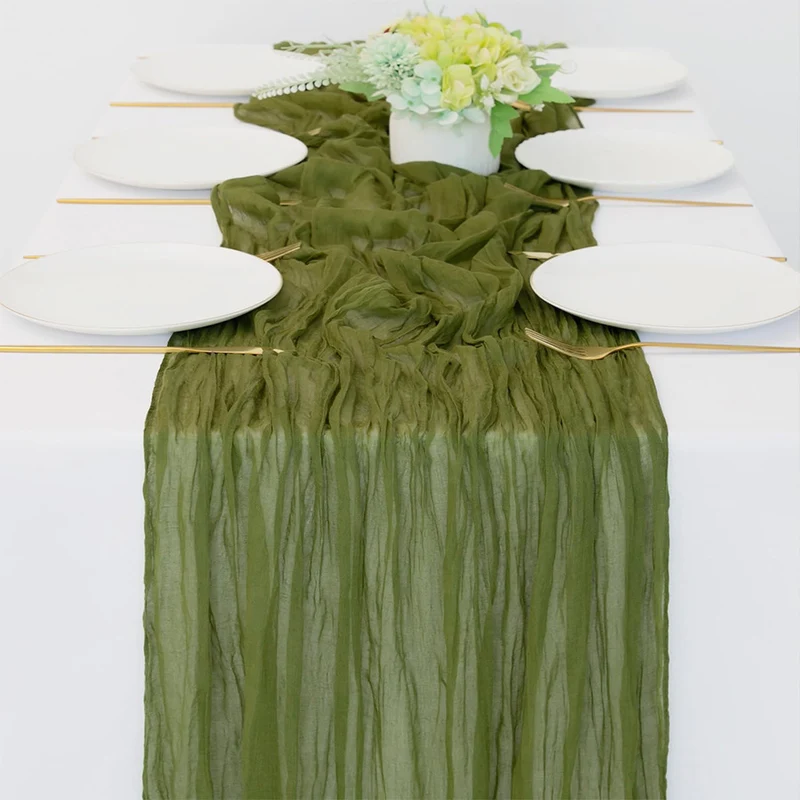 Cross-border foreign trade wholesale Bali yarn wrinkled table flag twist table flag tablecloth wedding party decoration wrinkled table flag