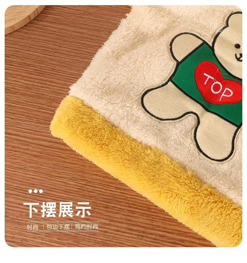 New Kidsren's Flannel Pajamas Set Autumn and Winter Boys and Girls Coral Velvet Thickeneded Home Clothes Two-piece Set