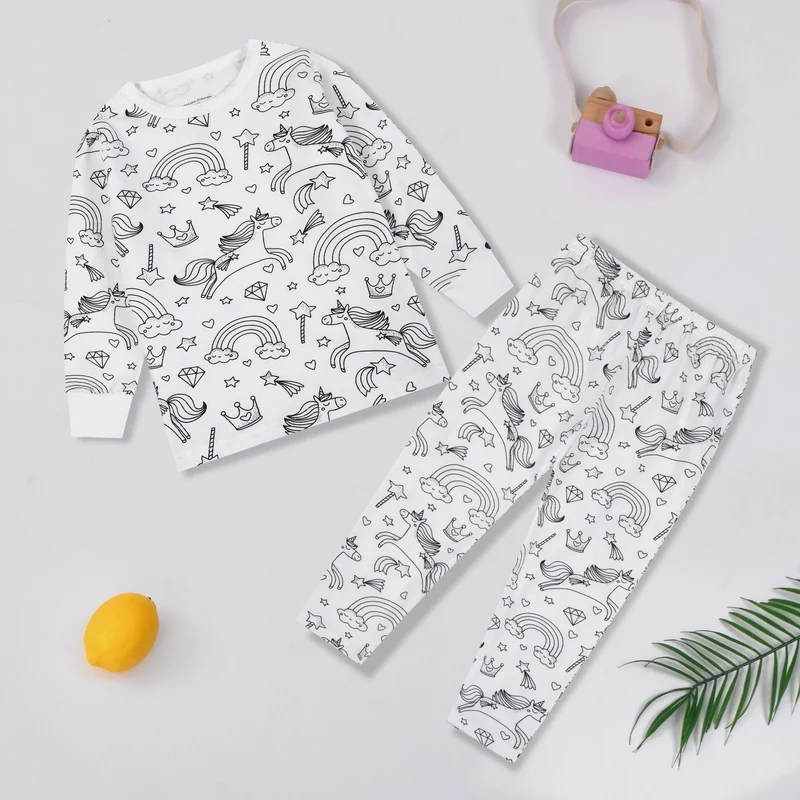 Foreign Trade Independent Stand Pull-Up Cotton Girls Sketch Coloring Comfortable Kidsren's Set Fun DIY Hand-Painted Class a Graffiti