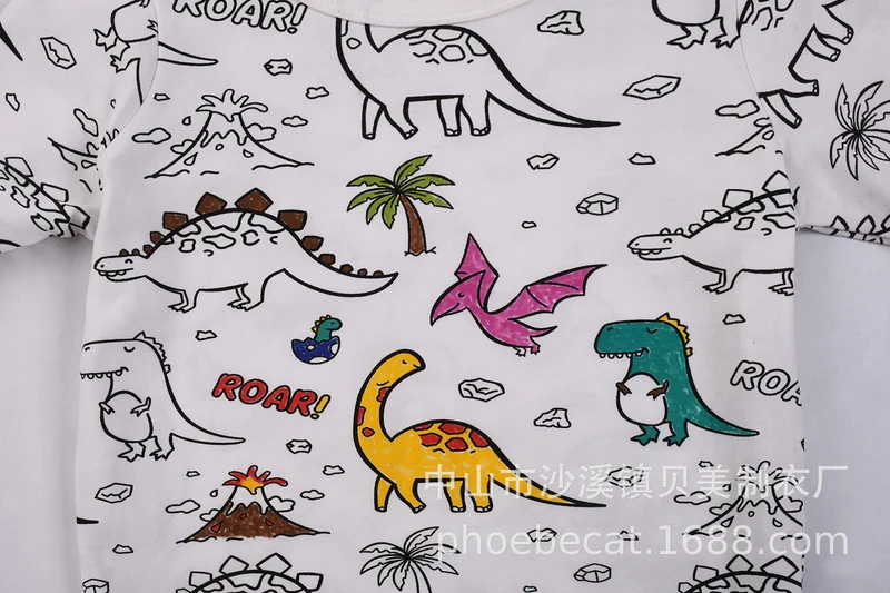 Foreign Trade Independent Stand Pull-Up Cotton Girls Sketch Coloring Comfortable Kidsren's Set Fun DIY Hand-Painted Class a Graffiti