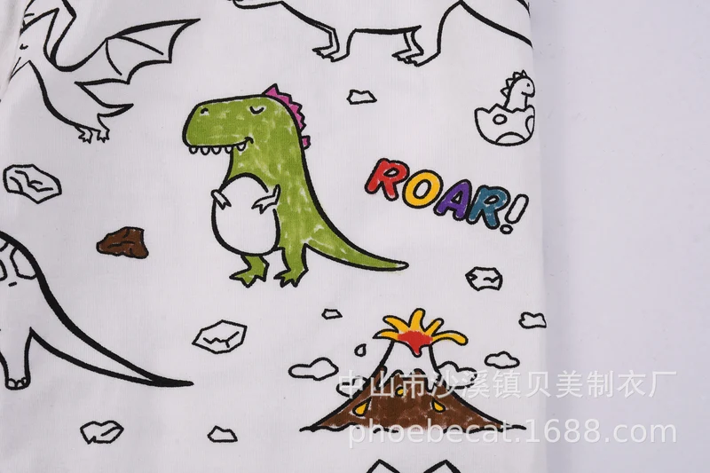 Foreign Trade Independent Stand Pull-Up Cotton Girls Sketch Coloring Comfortable Kidsren's Set Fun DIY Hand-Painted Class a Graffiti