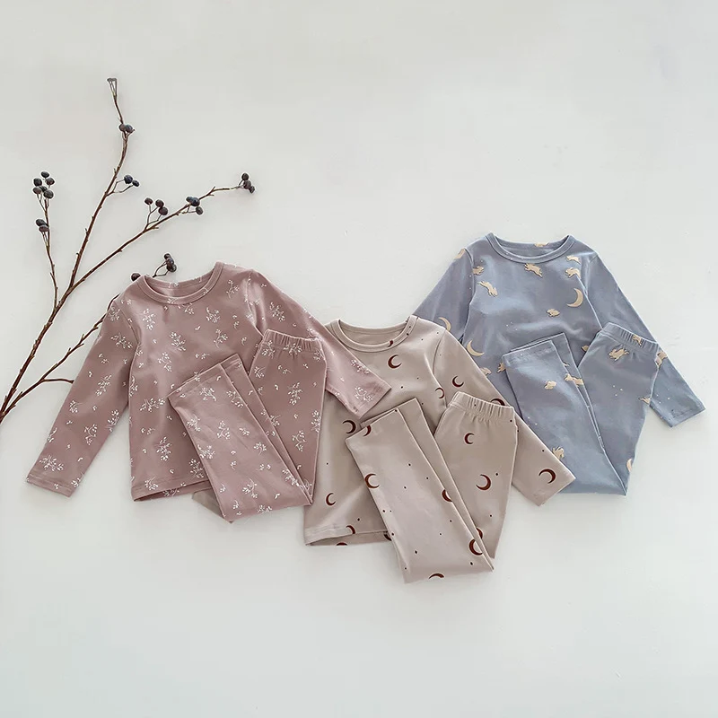 Children's Pajamas, Baby Autumn Clothes and Long Trousers, Kidsren's Home Clothes, Category a Pure Cotton Pajamas for Boys and Girls, Boys' Home Clothes