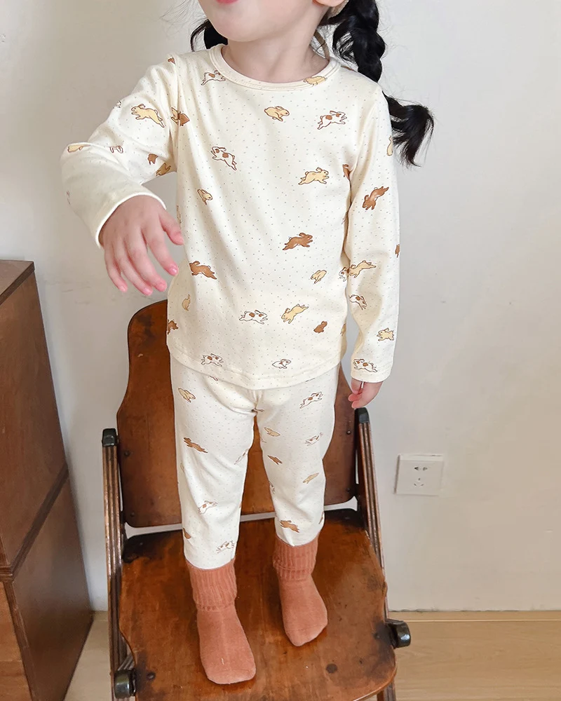 Children's Pajamas, Baby Autumn Clothes and Long Trousers, Kidsren's Home Clothes, Category a Pure Cotton Pajamas for Boys and Girls, Boys' Home Clothes