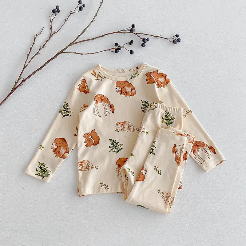 Children's Pajamas, Baby Autumn Clothes and Long Trousers, Kidsren's Home Clothes, Category a Pure Cotton Pajamas for Boys and Girls, Boys' Home Clothes