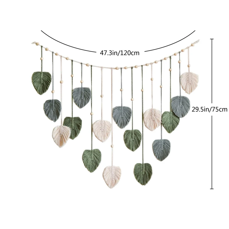 Nordic Handmade Woven Leaf Tapestry Bohemian Photo Homestay Bedroom Children's Room Background Wall Wall Decorations