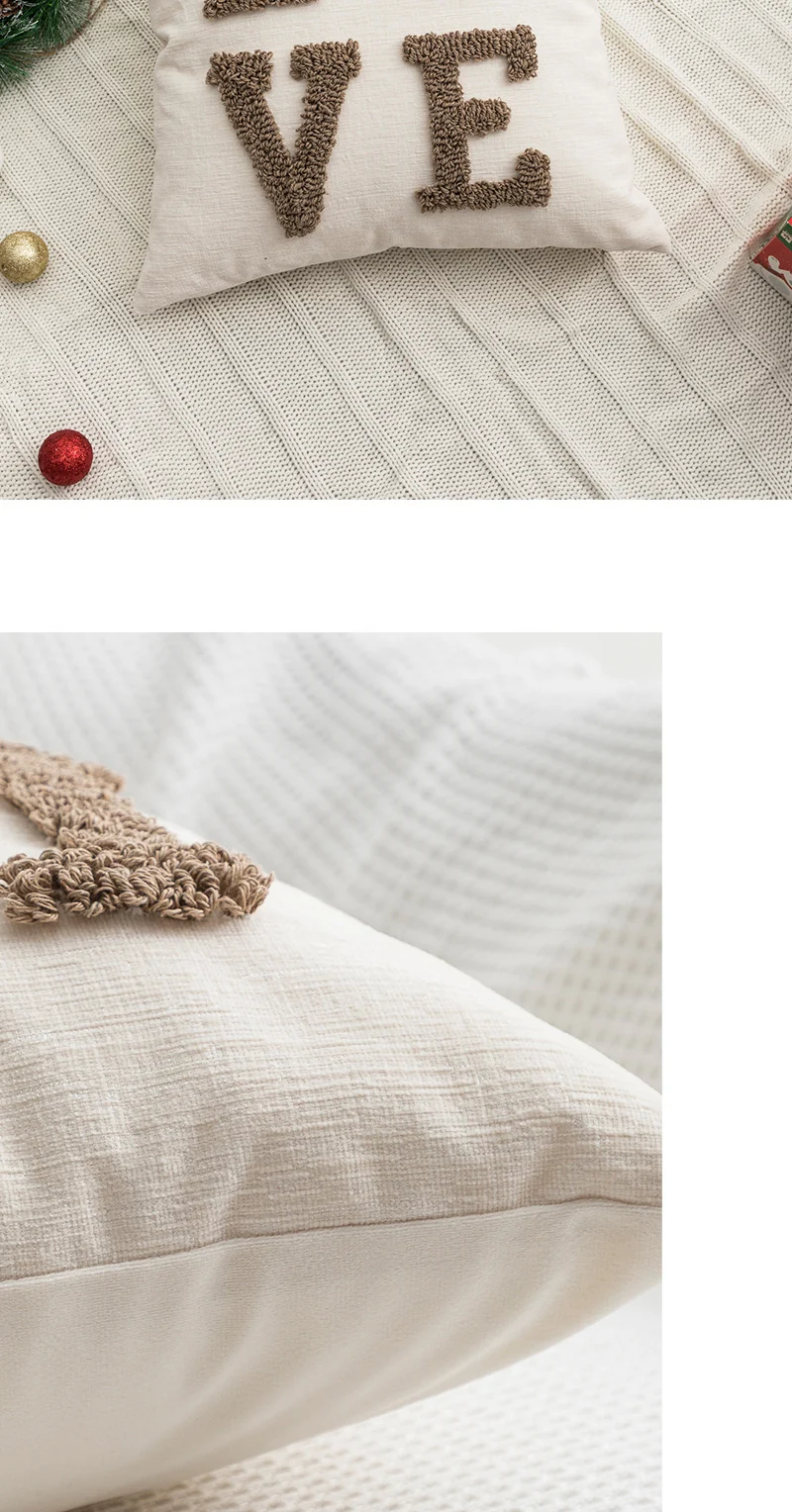 New Christmas pillow holiday decoration love pillow model room bedroom bedside tufted cushion pillowcase wholesale