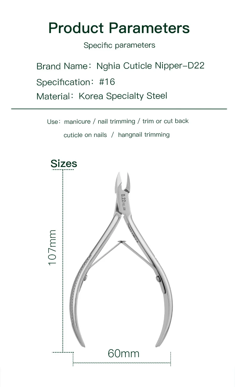 Professional D-22 Nail Nipper Cuticle Cutter Vietnam Nghia