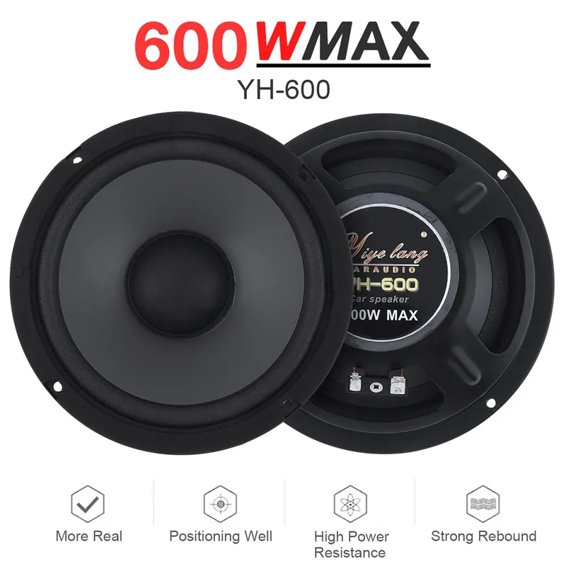 1pair 400/500/600W Car Speakers 2-Way Vehicle Door Subwoofer Car Audio Music Stereo Full Range Frequency Automotive Speaker