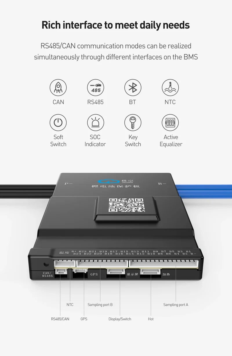 Jikong JK BMS 3s 4s 5s 6s 7s 8s 100A 200A 300A Smart Lifepo4 Li-ion Active Balance Lithium 12V 24v With RS485 CAN Bluetooth Heat