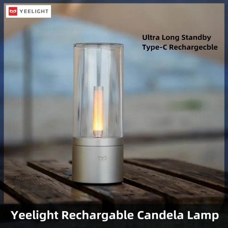 Yeelight Rechargable Candle Lamp Yellow LED Night Light Atmosphere Light Stepless Dimming Nightstand Lamp for Bedroom