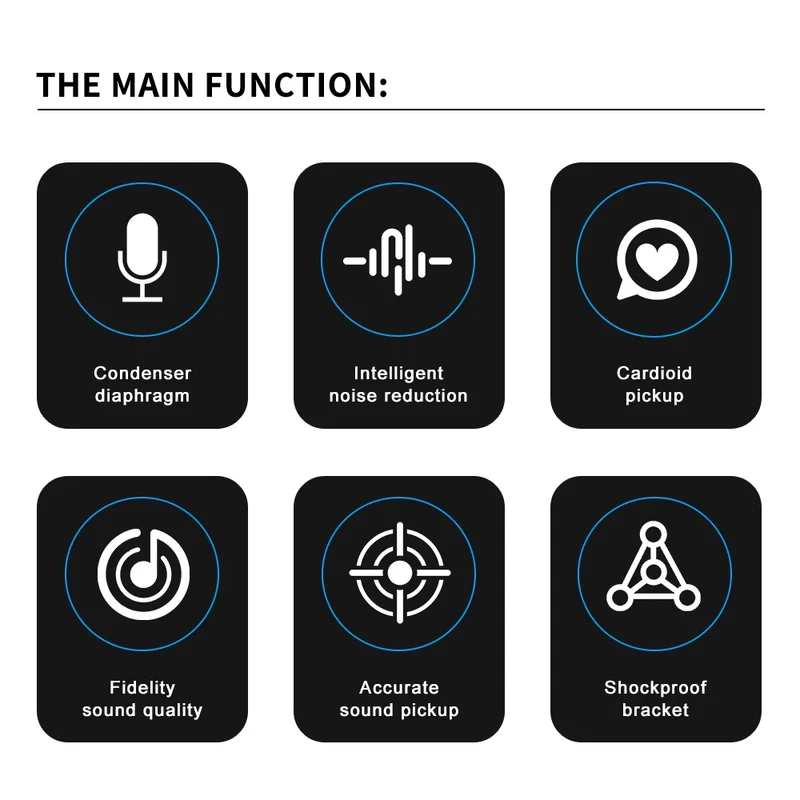 KDES AI XLR Condenser Microphone Professional Cardioid Studio Mic for Recording Podcasting Voice Over Streaming Home Studio