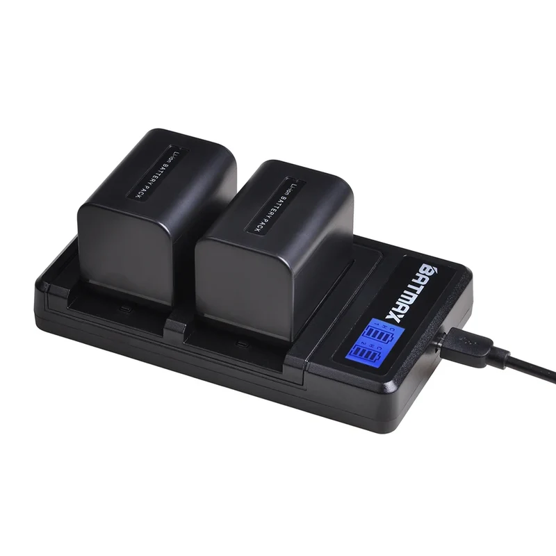 2500mAh NP-FV70 NP FV70 Battery + LCD Dual USB Charger for Sony NP-FV70 NP-FV90 NP-FV100 FV120 HDR-SR68 DCR-SX85 DCR-S