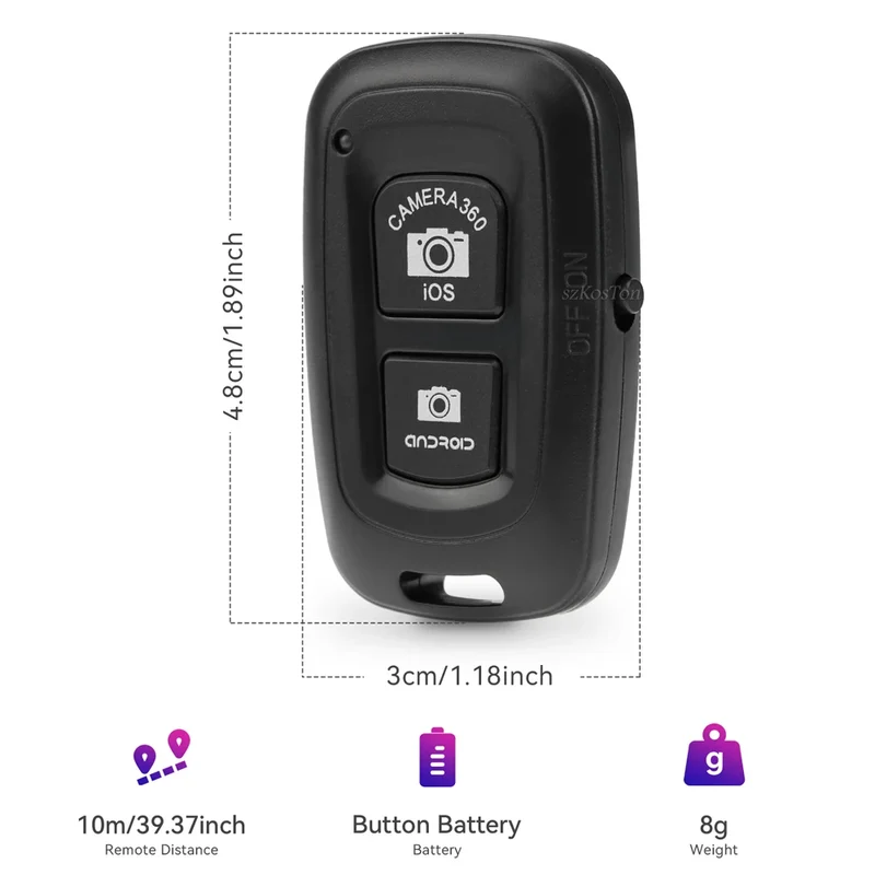 Remote Shutter Release for Phone Wireless Bluetooth-compatible Control for Monopod Photo Camera Shutter Button Selfie Accessory