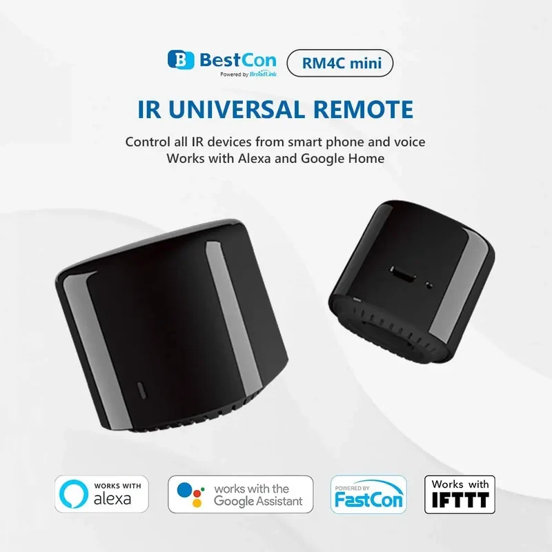 Broadlink RM4 MINI IR Remote Controller Air Conditioning TV Set-top Box Temperature Humidity Sensor HTS2 with Alexa