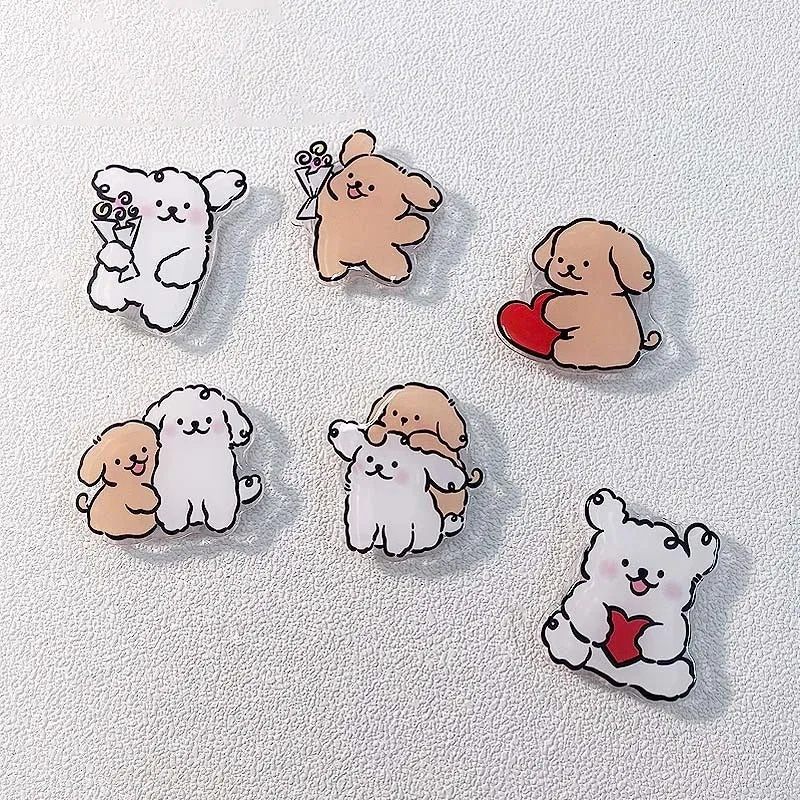 Korean Cute Cartoon Puppy Grip Tok Phone Holder Stand Griptok For iPhone 12 7 Samsung Universal Phone Accessories Finger Bracket