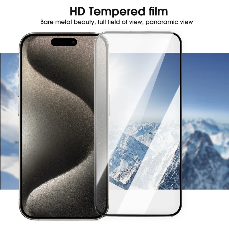 1-4Pack Tempered Glass Screen Protector For iPhone 15 Pro Max 15Pro 15Plus Anti-scratch Protective Film with Easy Install Kit