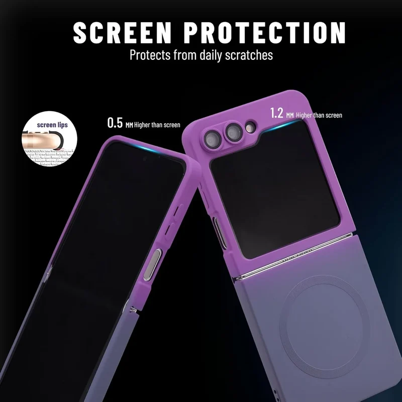 Luxury Gradient Case for Samsung Galaxy Z Flip 8 7 6 5 4 3 Soft Silicone Magnetic Charging Cover for Samsung ZFlip 6 7 8