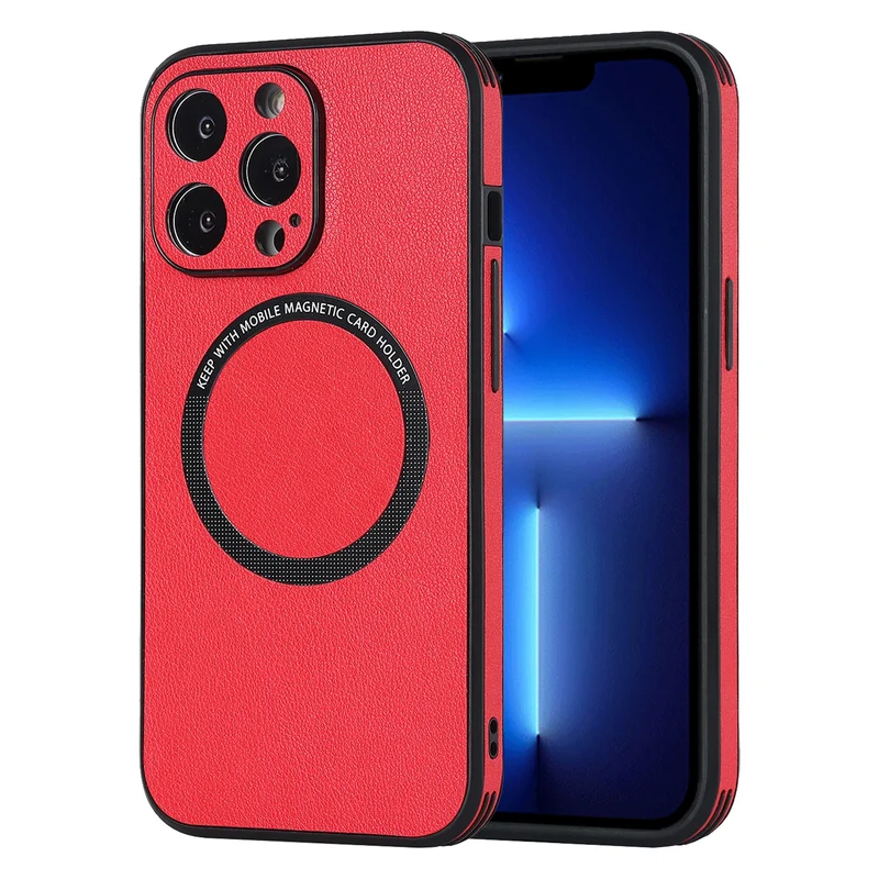 Luxury For Magsafe Wireless Charging Leather Case for iPhone 13 14 12 Mini 11 Pro Max X S XR 7 8 Plus Soft Square Magnetic Cover