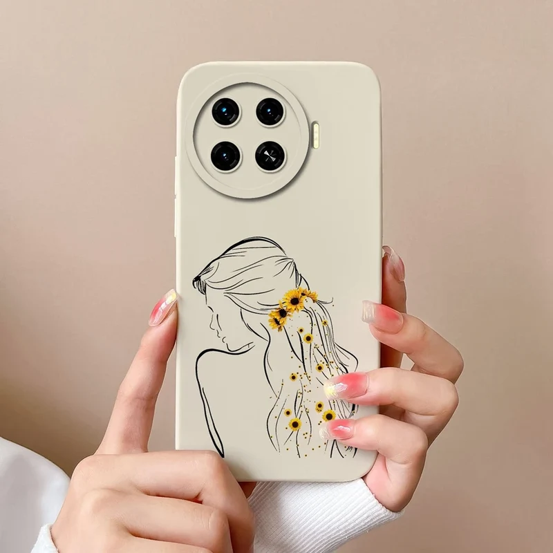 Cover For Tecno Spark 20 Pro+ 4G Case Phone Bags Pretty Flower Liquid Soft Silicone Shell For Tecno Spark20 Pro Plus Funda Coque