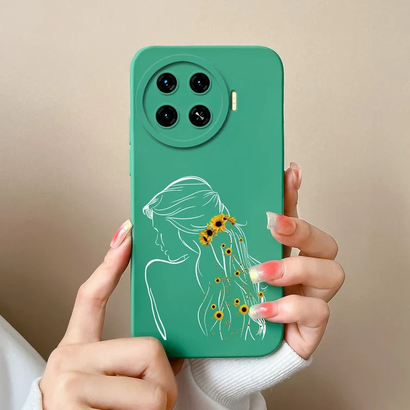 Cover For Tecno Spark 20 Pro+ 4G Case Phone Bags Pretty Flower Liquid Soft Silicone Shell For Tecno Spark20 Pro Plus Funda Coque